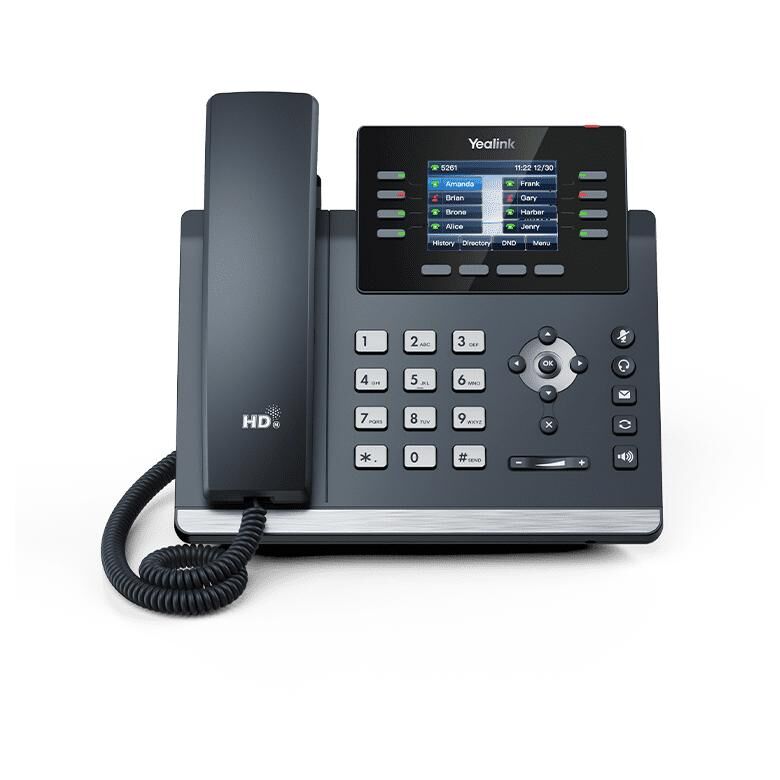 Yealink SIP-T44W Fixed Phone, Gray, 8-Line LCD, Wi-Fi