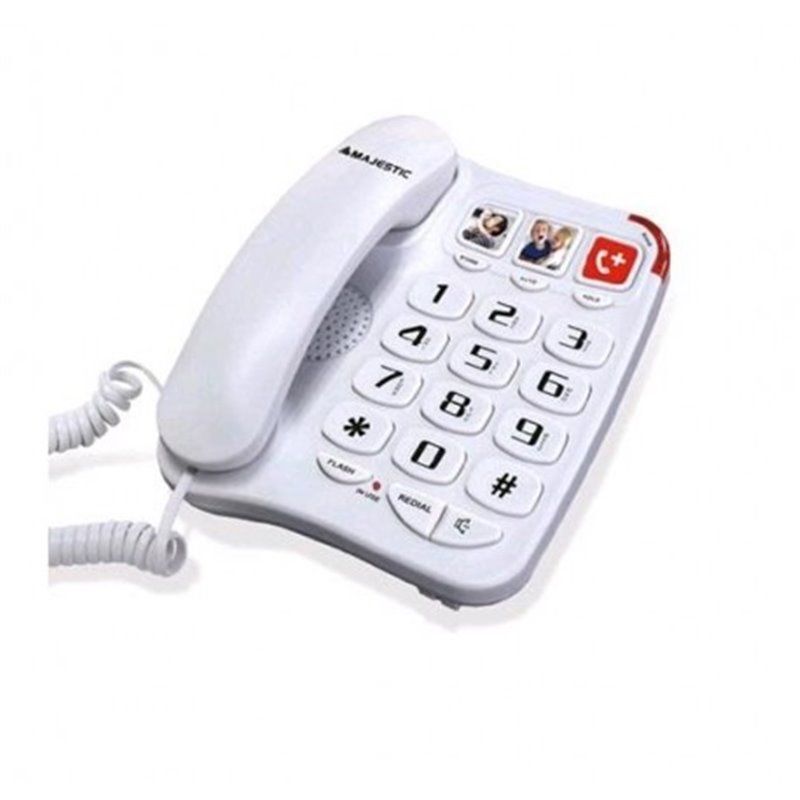 New Majestic Billy 201 Desk Phone - Large Keys, White