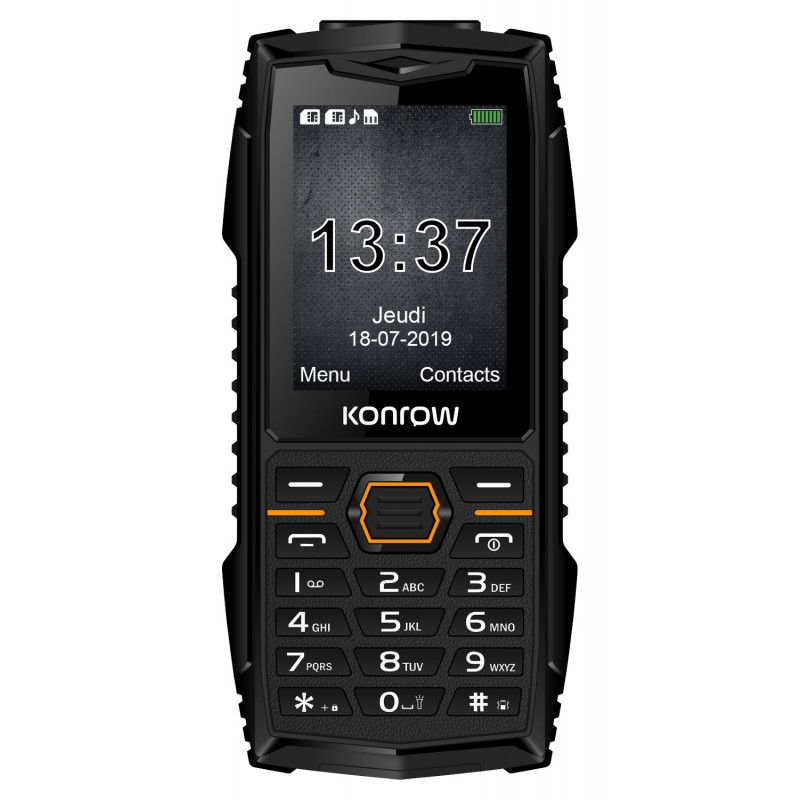 Konrow Stone Plus - Waterproof Shockproof Phone - 2.4'' - Dual Sim - Black