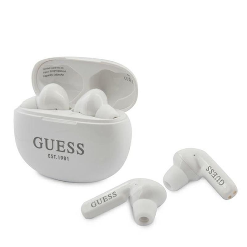 Guess Wireless Earbuds with Charging Base, 4H, White