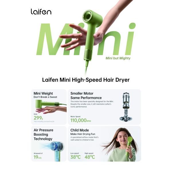 LAIFEN Mini Hair Dryer Green