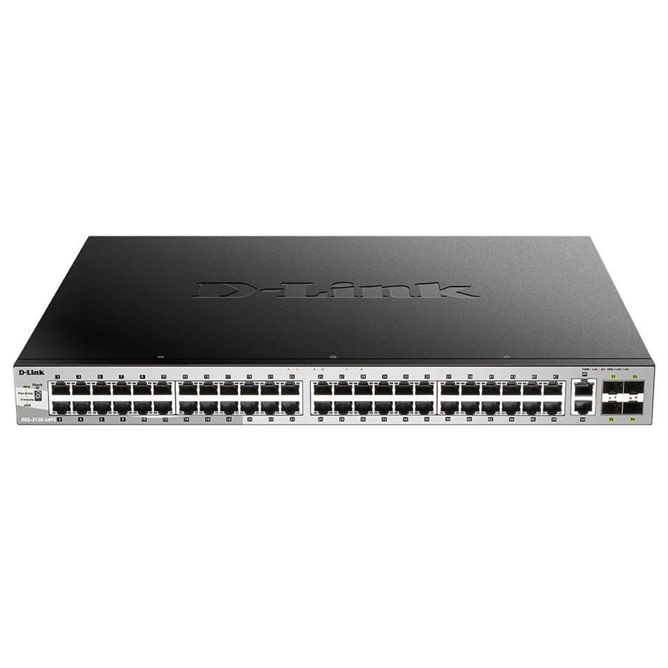 D-Link DGS 3130-54PS Managed Switch - 48x 10/100/1000 PoE + 2x 10GbE + 4x 10Gb SFP+ (370W)
