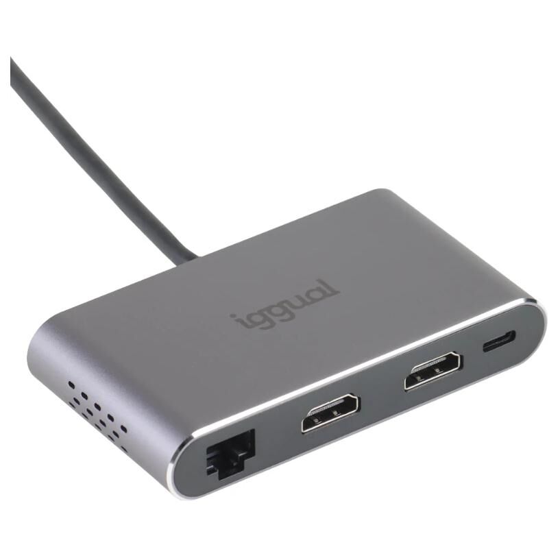 Igual USB-C Docking Station, 100W Power Delivery, Gray