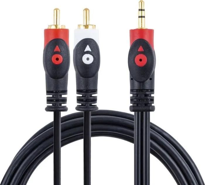 Libox Instrument Cable - LB0023 - 3m, 3.5mm Jack to RCA (Cinch) x2 - Black