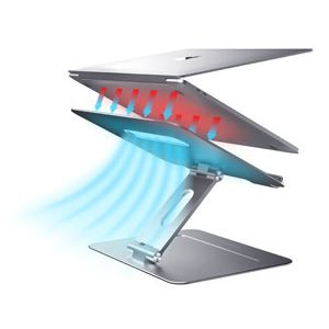 Aluminum Laptop Stand, Adjustable Computer Stand for MacBook Pro (10"-17") - Gray