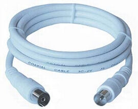PremiumCord TV Coaxial Cable, 75 Ohm, 15m (White)