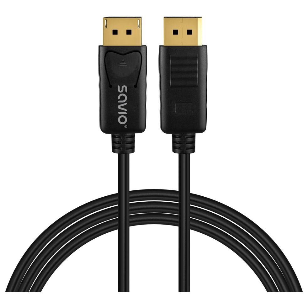 Cable Savio DisplayPort 2 m Negro