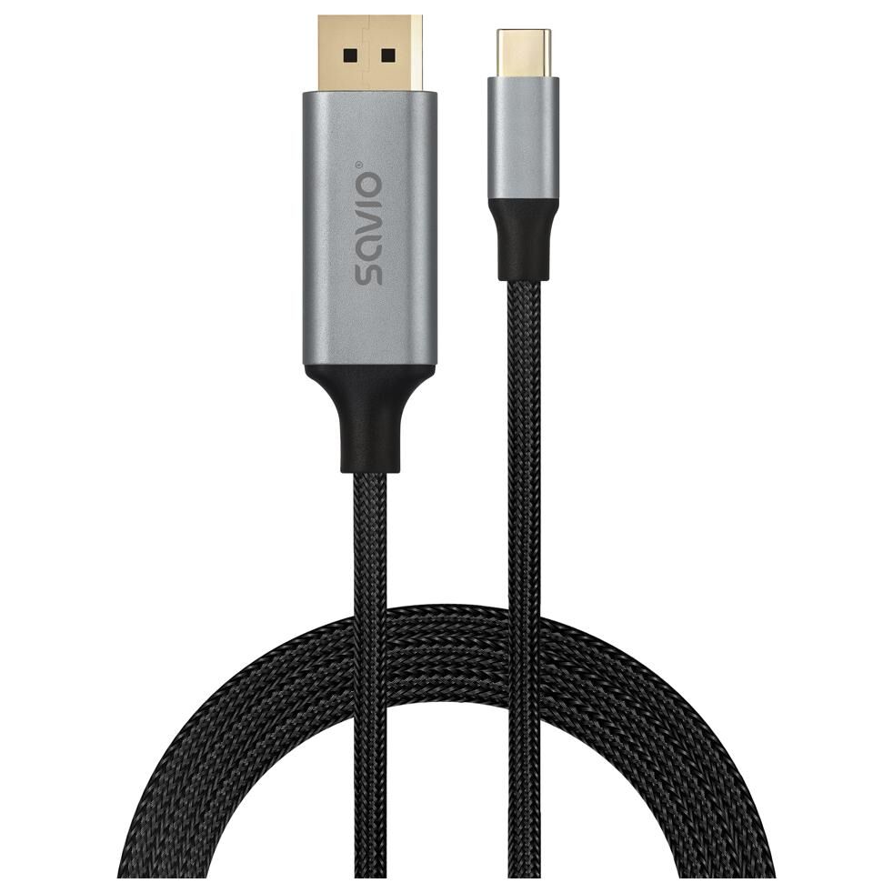 Savio USB-C Cable 2m, USB 3.2 Gen 1 (3.1 Gen 1), Black and Grey