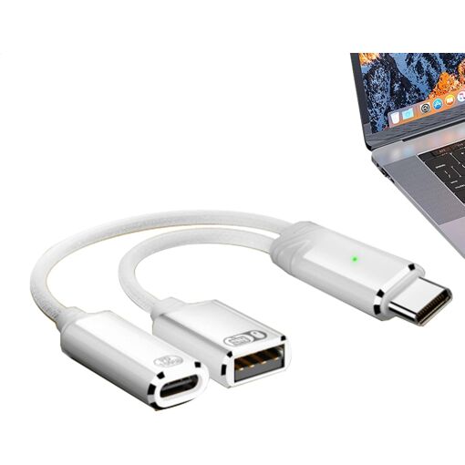 Adaptateur USB SUBZONAL-TG, Convertisseur Audio pour Casque, Hub USB C vers Charge Rapide, Adaptateur Câble Multifonction TG pour Tablette