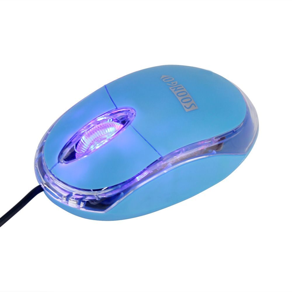 SOONGO Optical Wireless Mini Mouse with Scroll Wheel and Blue LED Light