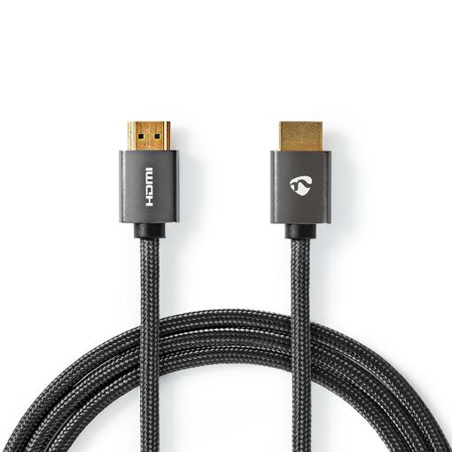 Nedis High-Speed HDMI Cable with Ethernet, Metal Gray HDMI to HDMI