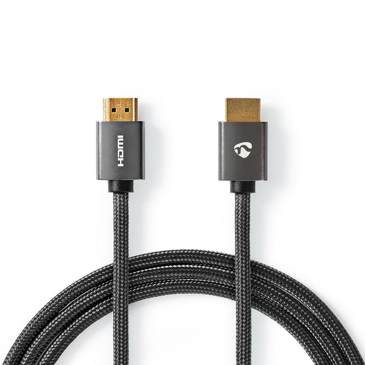 Nedis High-Speed HDMI Cable with Ethernet, Metal Gray HDMI to HDMI
