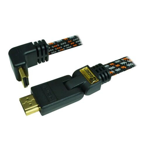 Câble HDMI 1.4 Heden 5M tissé plat plaqué OR