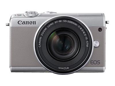 Canon EOS M100 Mirrorless Digital Camera - 24.2MP APS-C Sensor - 3x EF-M 15-45mm Lens - Wi-Fi, NFC, Bluetooth - Gray