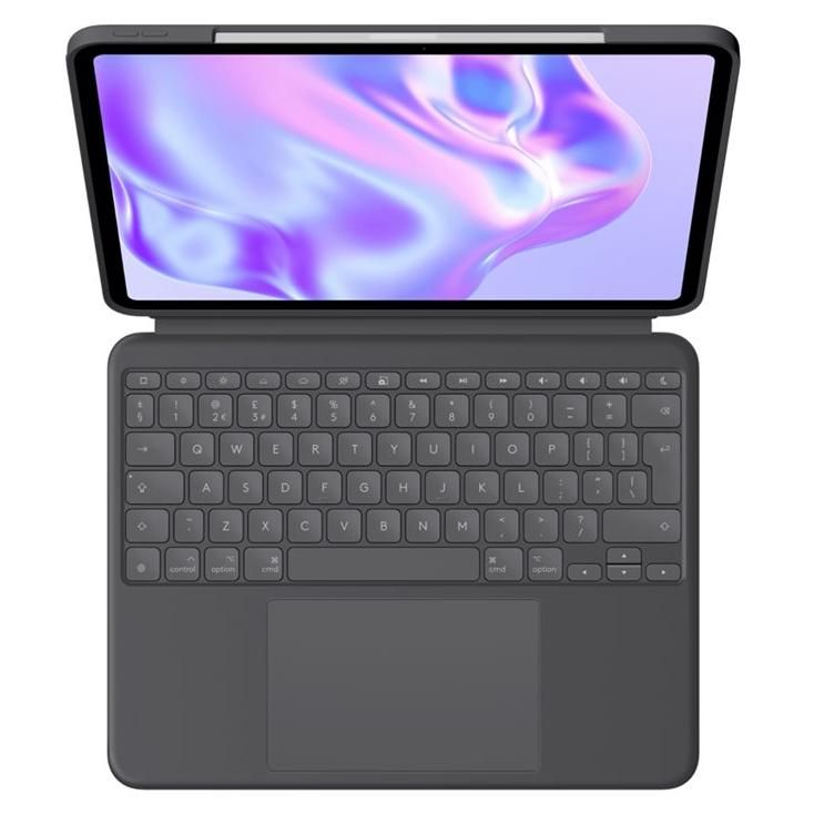 Logitech Combo Touch - Funda teclado con trackpad - Retroiluminado - Conector inteligente Apple - QWERTY - ES - Grafit - para Apple 13 pulgadas iPad Pro (M4)