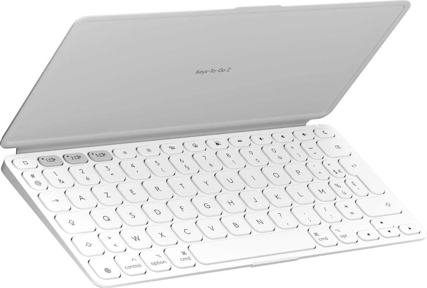 Clavier Logitech Keys-To-Go 2 pour iPad - Clavier avec couverture intégrée - Sans fil - Bluetooth LE - AZERTY - Français - Gris pâle