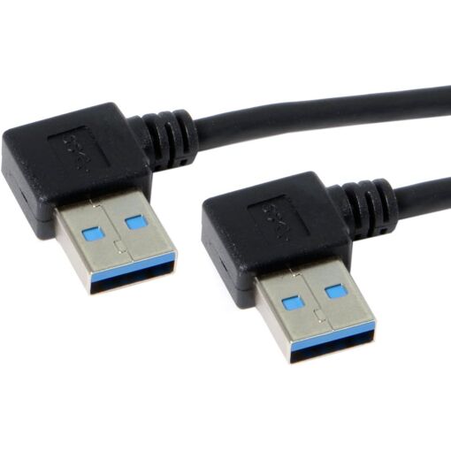 Câble USB 3.0 Type-A à angle de 90 degrés pour disque dur informatique, 20 cm