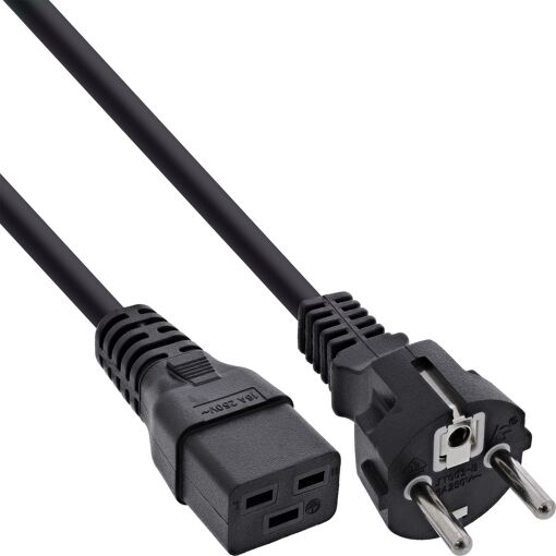 Câble électrique InLine 16658E, 1,5 m, Prise d'alimentation type F IEC C19