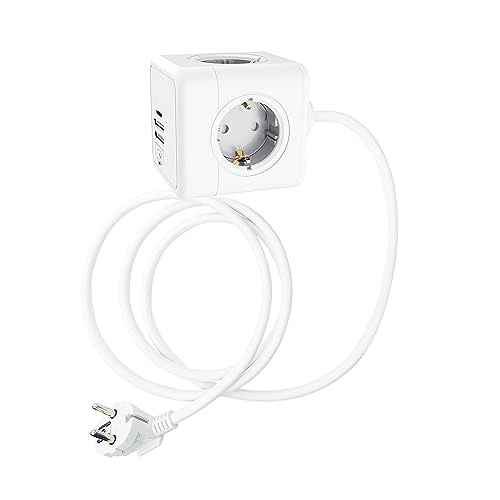 Technaxx 5004 Socket Cube, White Grounded, 1 Unit