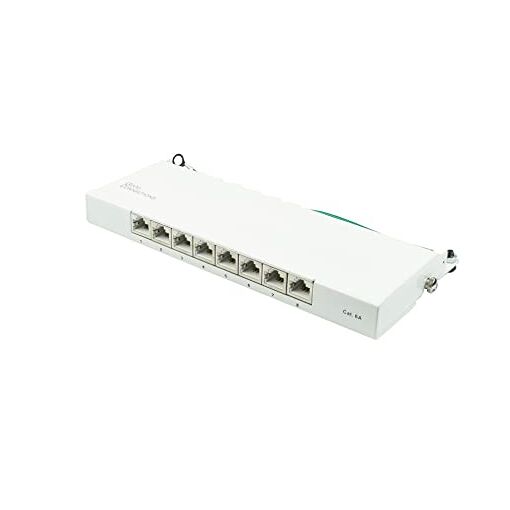 Panel de conexión de escritorio Good Connections Cat. 6A 8 puertos, 0,5 HE, protegido STP, acceso sin herramienta, blanco puro (RAL9010)