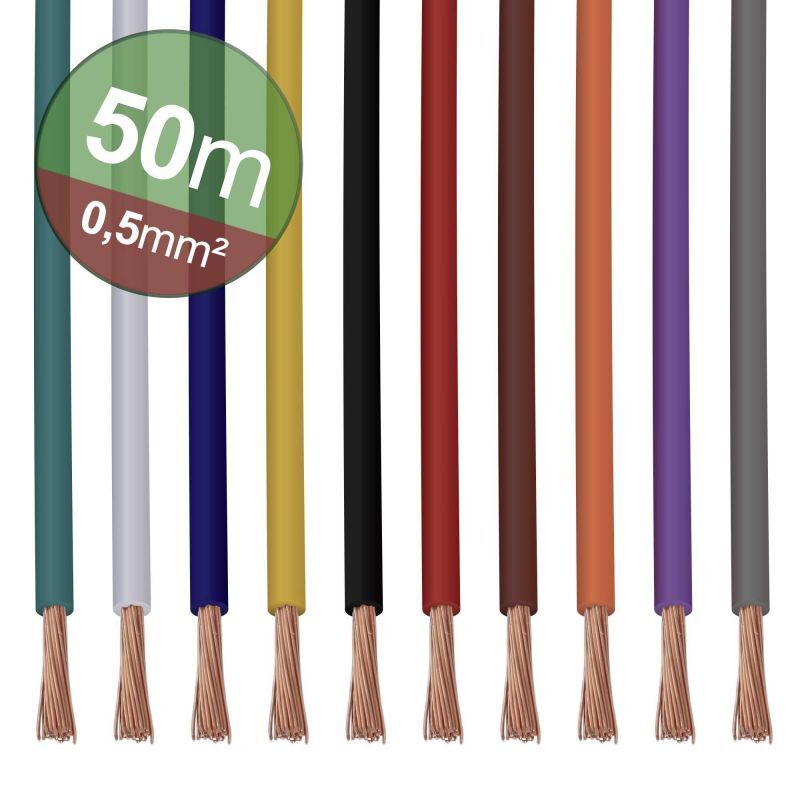 Quadrios 22CW004 Litz Wire Set, 0.5 mm², 10 Colors