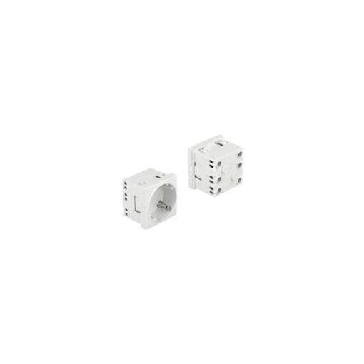 Enchufe Delock Easy 45 Schuko - 2P+E, tipo F con bloqueo (Blanco, RAL 9003) - Paquete de 10