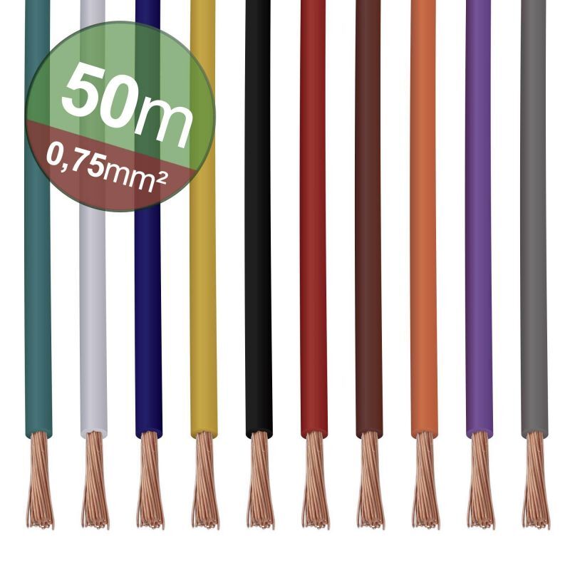 Quadrios 22CW005 Litz Wire Set, 1 x 0.75 mm², 10 Color Options