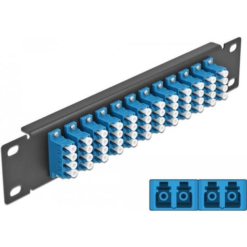 Delock Patch Panel - 48 LC SM - Black - 1U - 10in (66776)