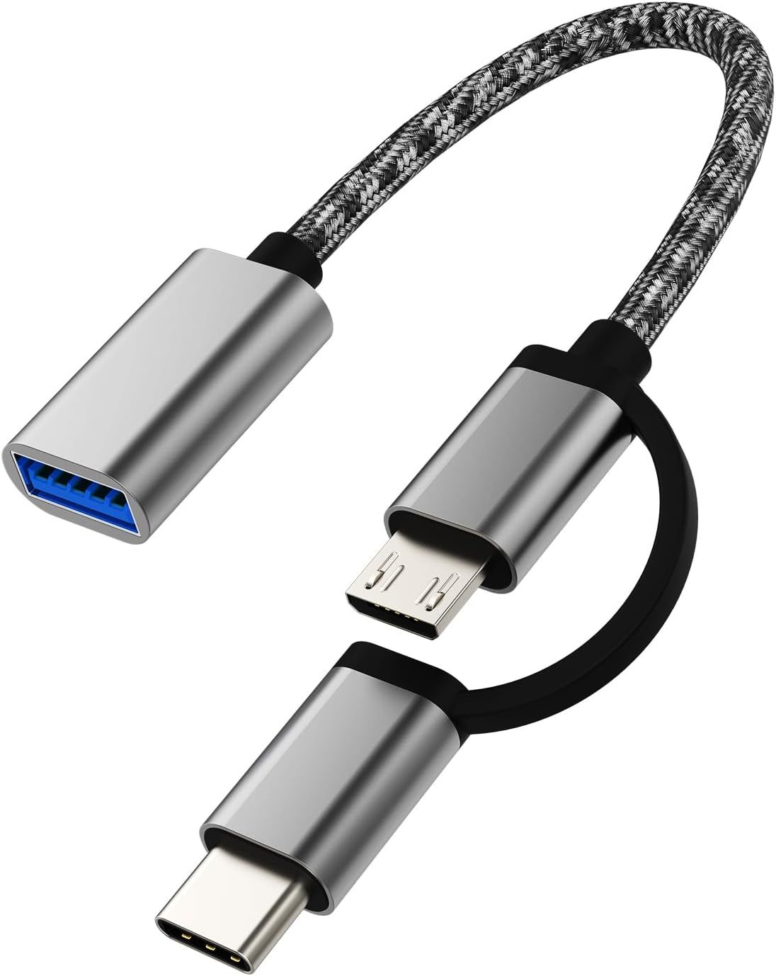 Adaptador USB a USB-C y Micro USB 2 en 1