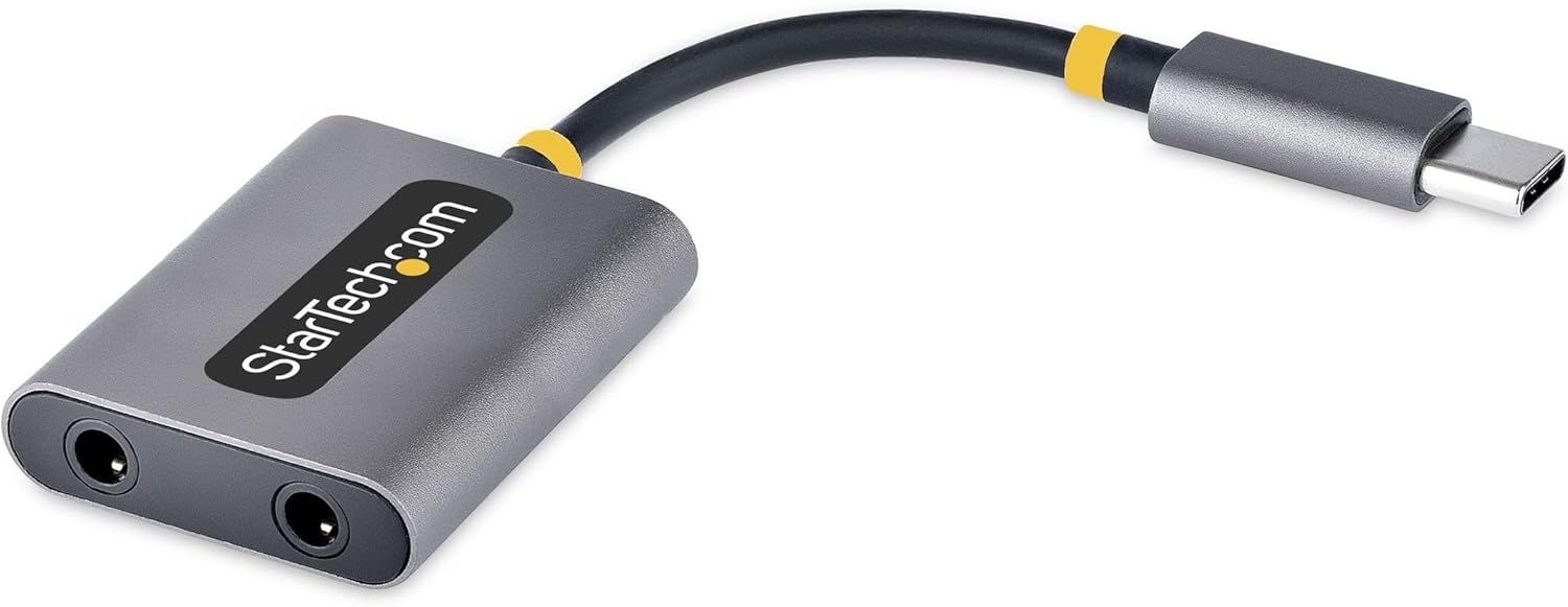 Adaptador de auriculares Subzonal USB-C - Divisor de audio, doble conector de auriculares de 3,5 mm con entrada de micrófono