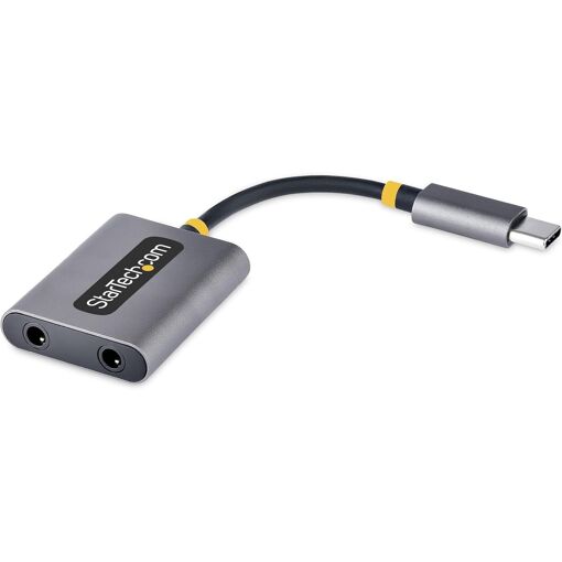 Subzonal USB-C Headphone Adapter - Audio Splitter, Dual 3.5mm Headphones with Microphone Input