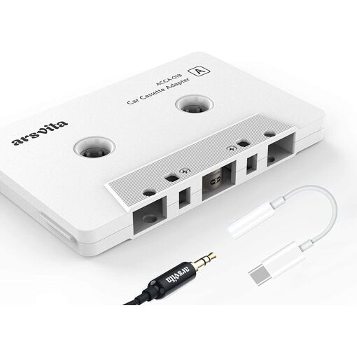 Adaptador de cinta de audio Arsvita para coche y adaptador tipo C a toma de auriculares de 3,5 mm, para Xiaomi, Huawei y todos los dispositivos con puerto tipo C - Blanco