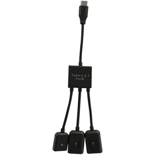 Subzonal USB Type-C OTG Hub - Mini Portable Connector for Phone and Tablet (Black)