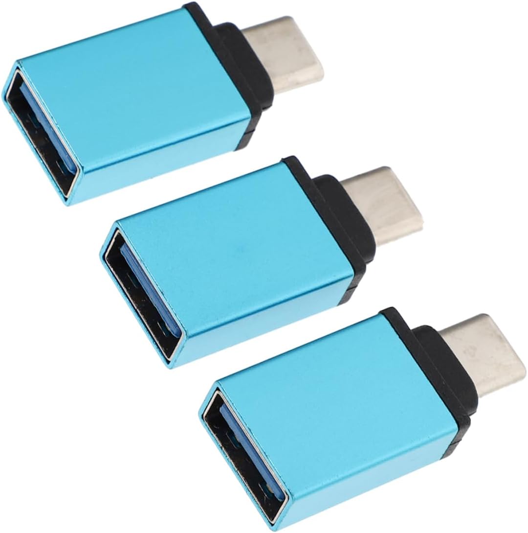 Subzonal 3-Piece USB to Type-C Adapter Converter for Phone and Computer, Blue