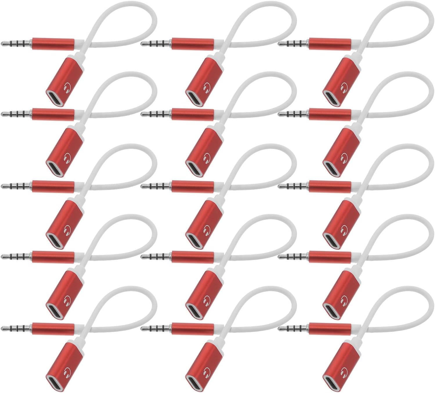 Adaptador de audio Subzonal (paquete de 15): Cable USB-C a auxiliar para reproductores MP3, CD, computadoras portátiles y teléfonos inteligentes