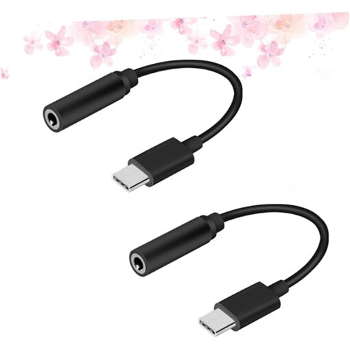 USB-C to 3.5mm Audio Adapter (2 Pieces) for Headphones