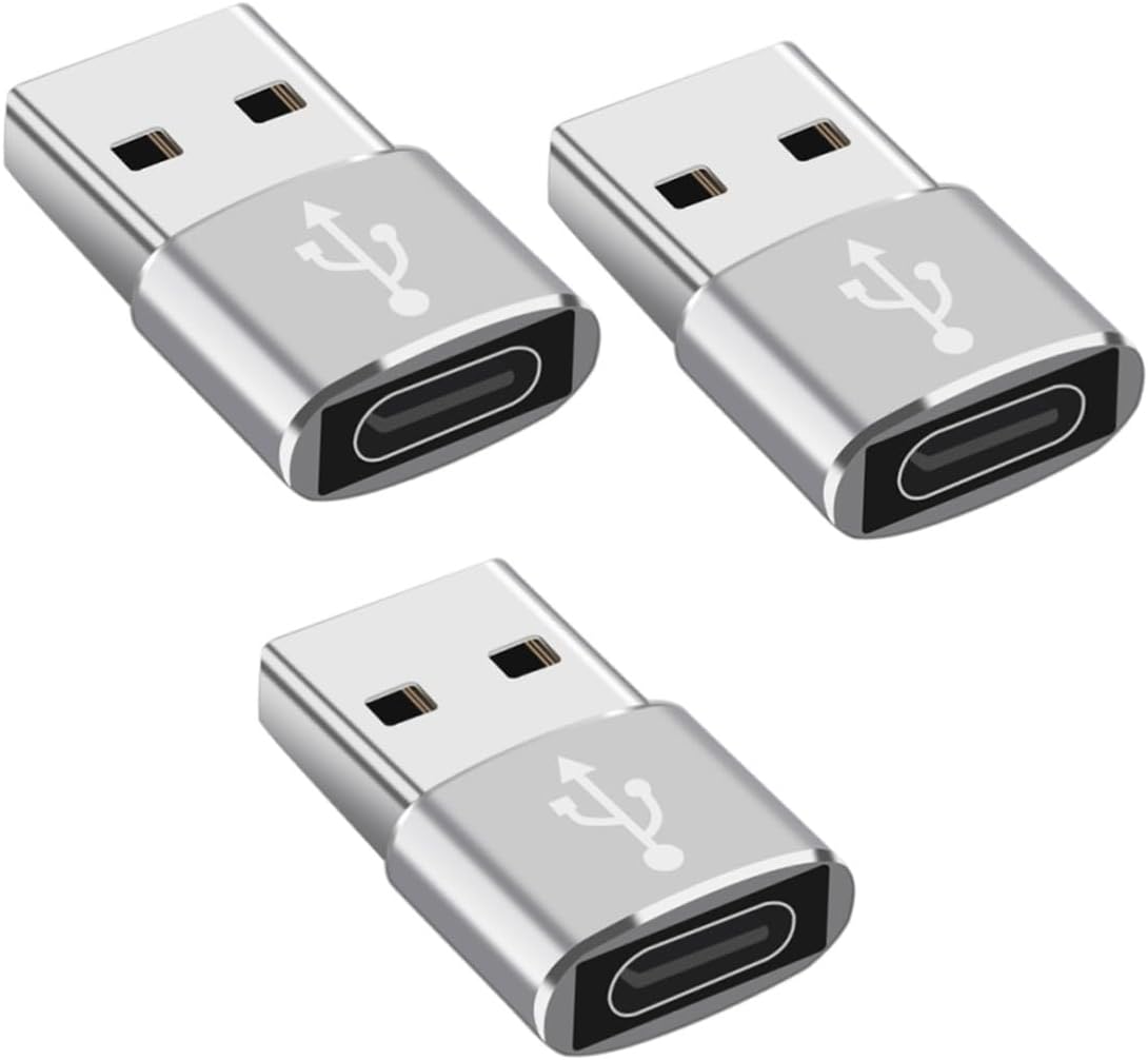 USB-C to USB 2.0 Adapters - Aluminum Alloy, Lot of 3, Oxidation Resistant, Portable for Laptop and Tablet