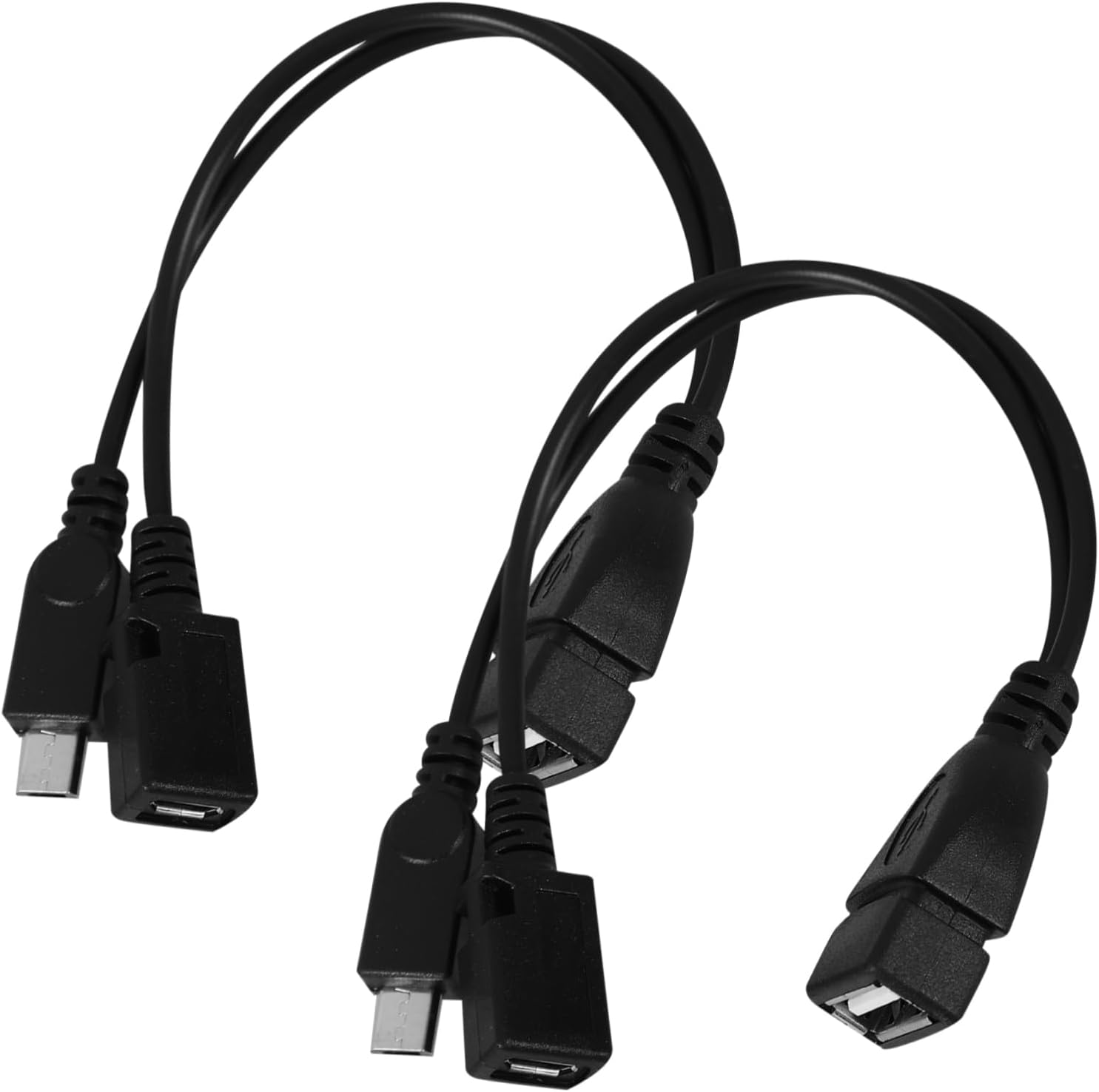 Adaptador OTG Subzonal Micro USB a USB-A, juego de 2 piezas para dispositivos móviles y PCs, transferencia de datos y cable de carga, negro
