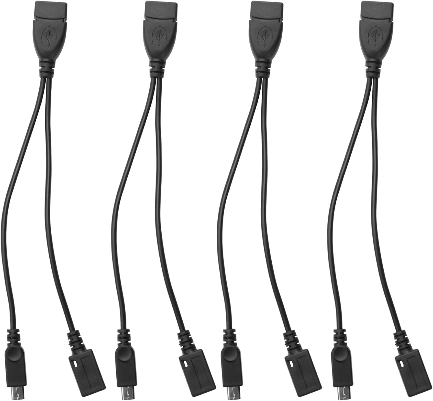 SUBZONAL 4-Pack Mini OTG Cable Adapter, Micro-USB to USB Powered 2 in 1 (OTG Cable + Power Cable) for Streaming Sticks, etc.