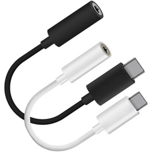 USB-C to 3.5mm Audio Jack Adapter, 2-Piece Set, Black