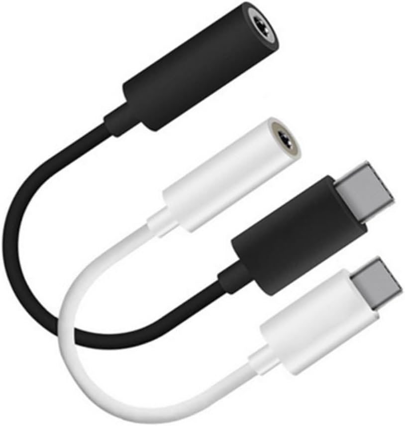 USB-C to 3.5mm Audio Jack Adapter, 2-Piece Set, Black