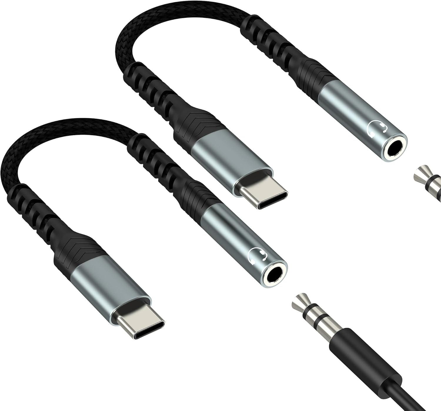 Adaptateur audio USB-C vers 3,5 mm pour iPhone, Samsung et autres - lot de 2