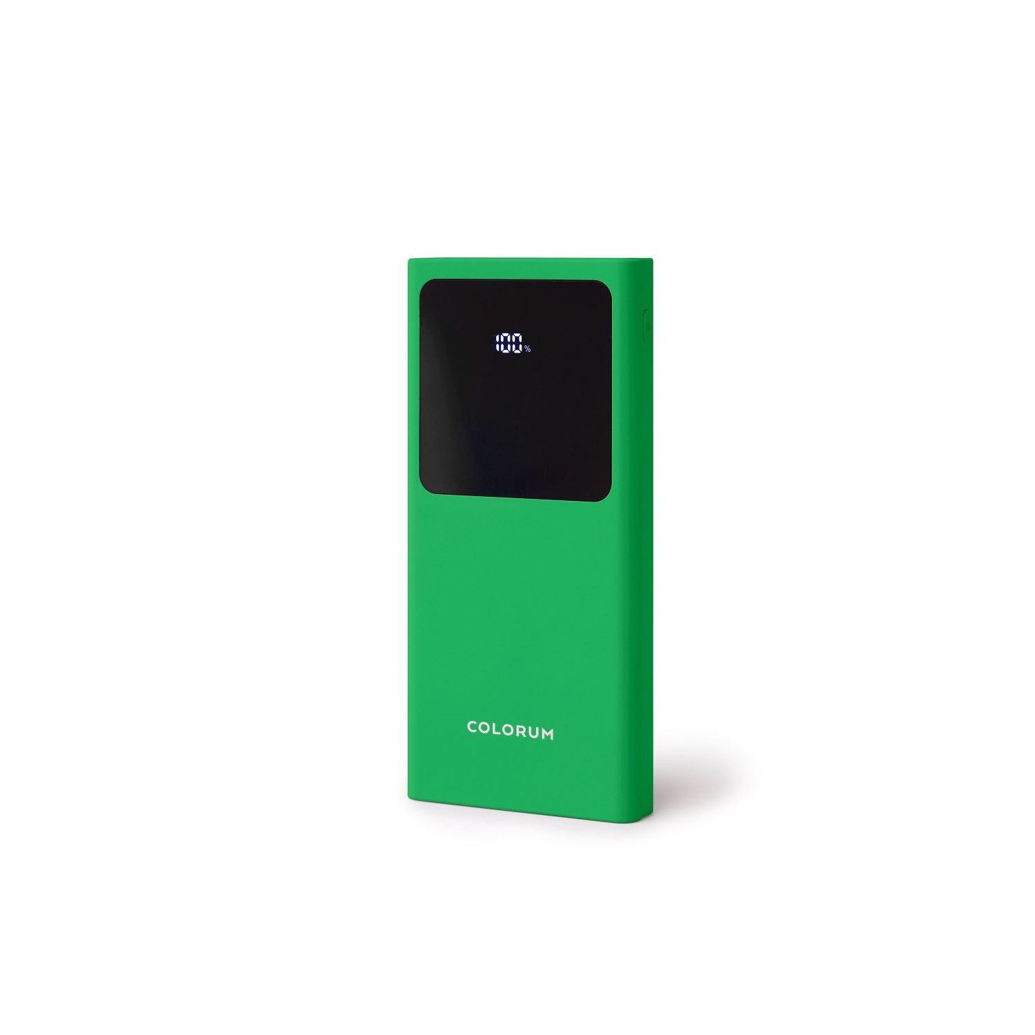 Forever Colorum Power Bank 10000mAh Green - Portable External Battery with USB-C MicroUSB - Power Bank with LED Screen - External Quick Charge Battery for Two Devices with Two LED Indicators