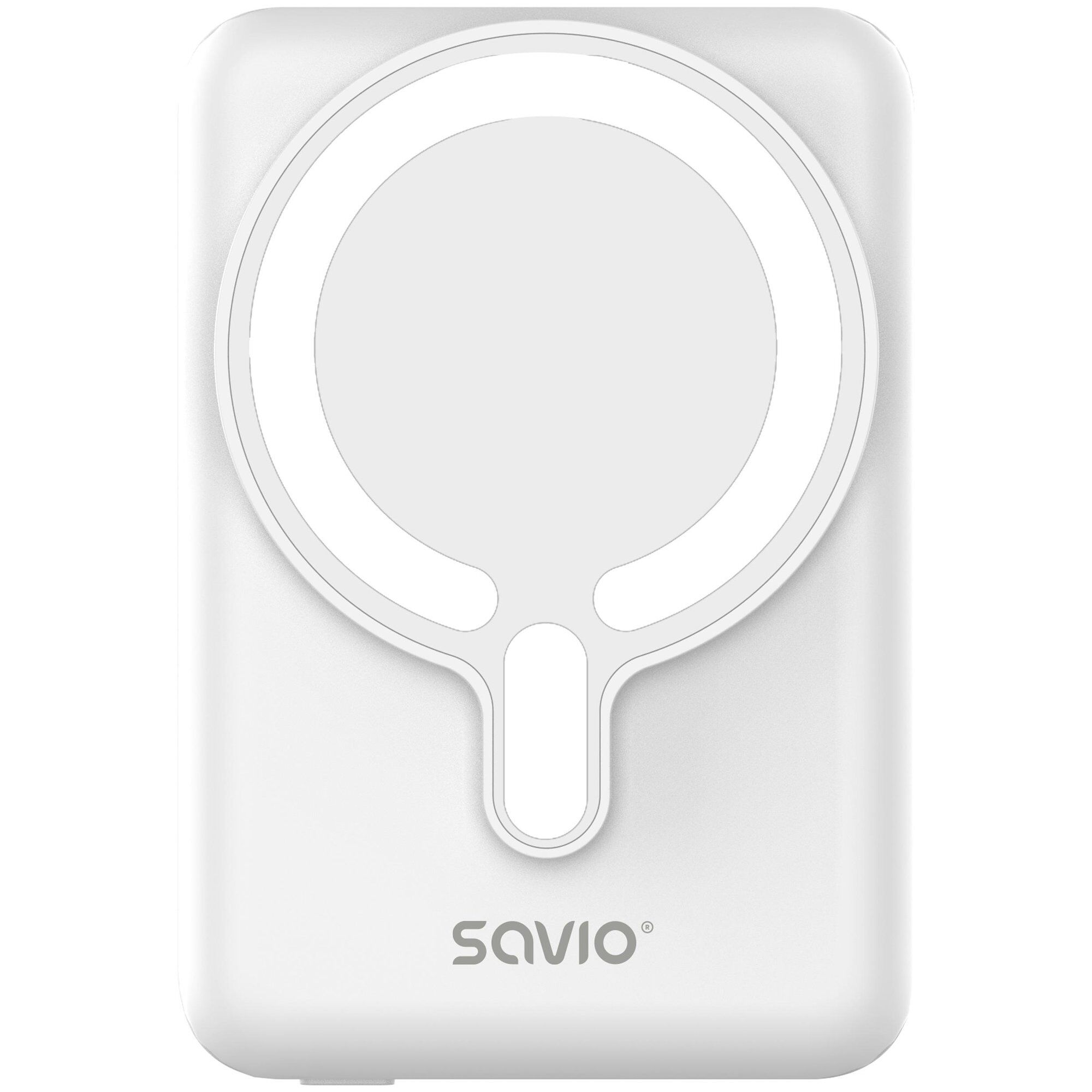 Savio Power Bank 10000mAh Wireless Rechargeable - White