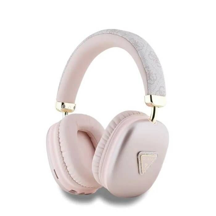Guess Stereo Bluetooth 5.3 Wireless Headphones with 4G Triangle Logo - Rose