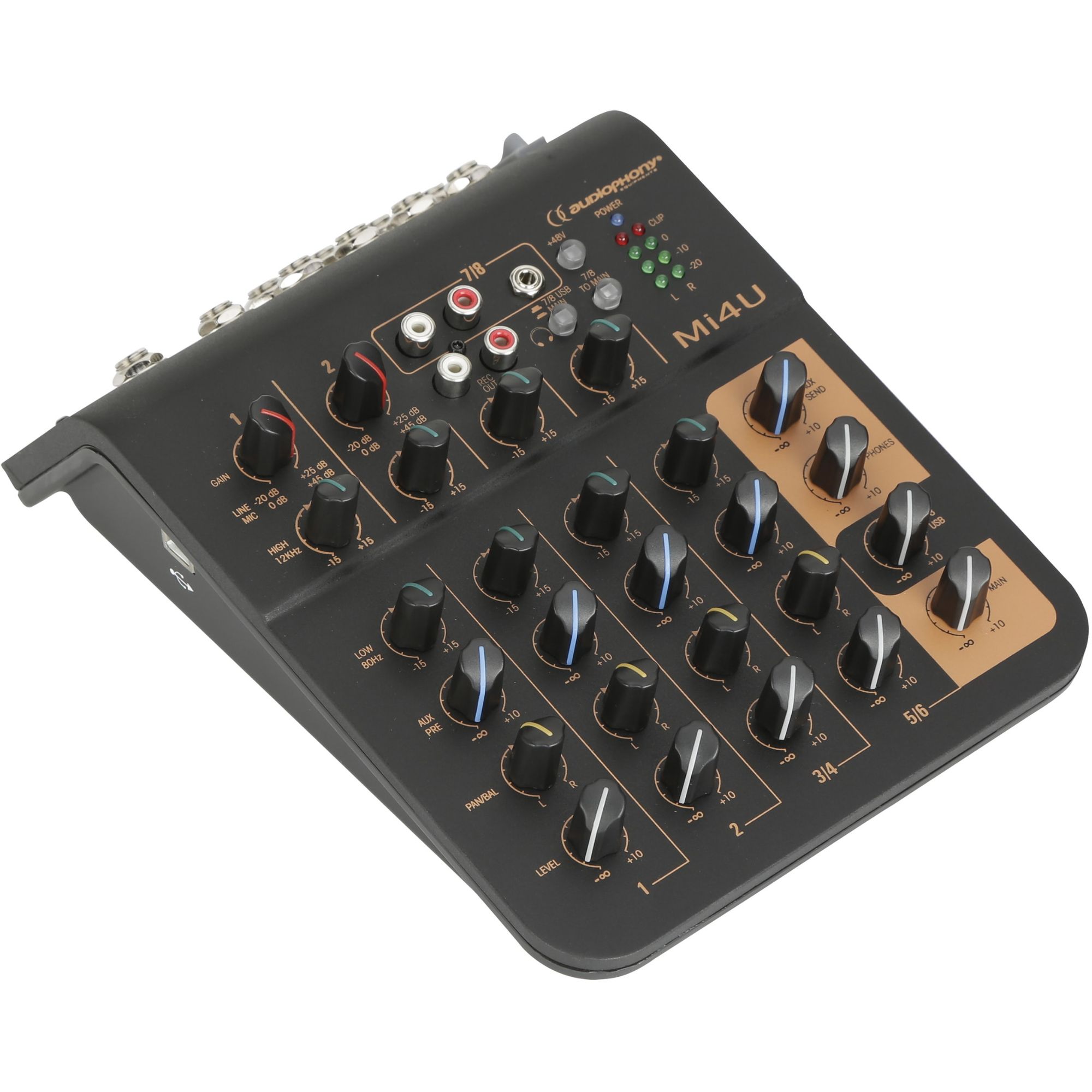 Audiophony Mi4U 4-Channel Mixing Desk with USB Port