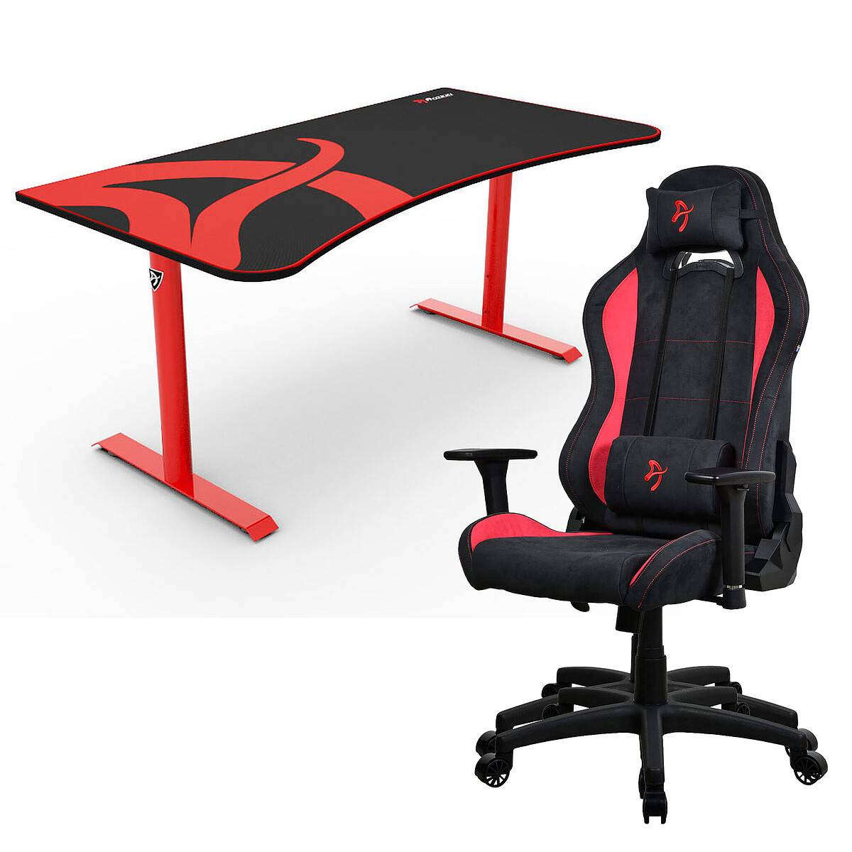 Arozzi Arena Torretta Gaming Desk Bundle (Red)