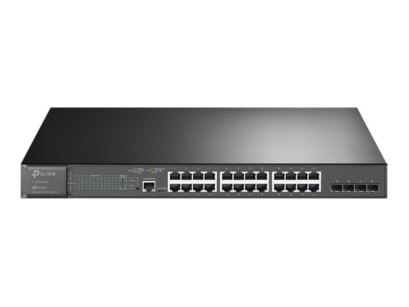 TP-Link JetStream TL-SG3428MP V6.6 - Managed Switch - C2+ - 24x10/100/1000 (PoE+) + 4x Gigabit SFP - Rack Mountable - PoE+ (384W)