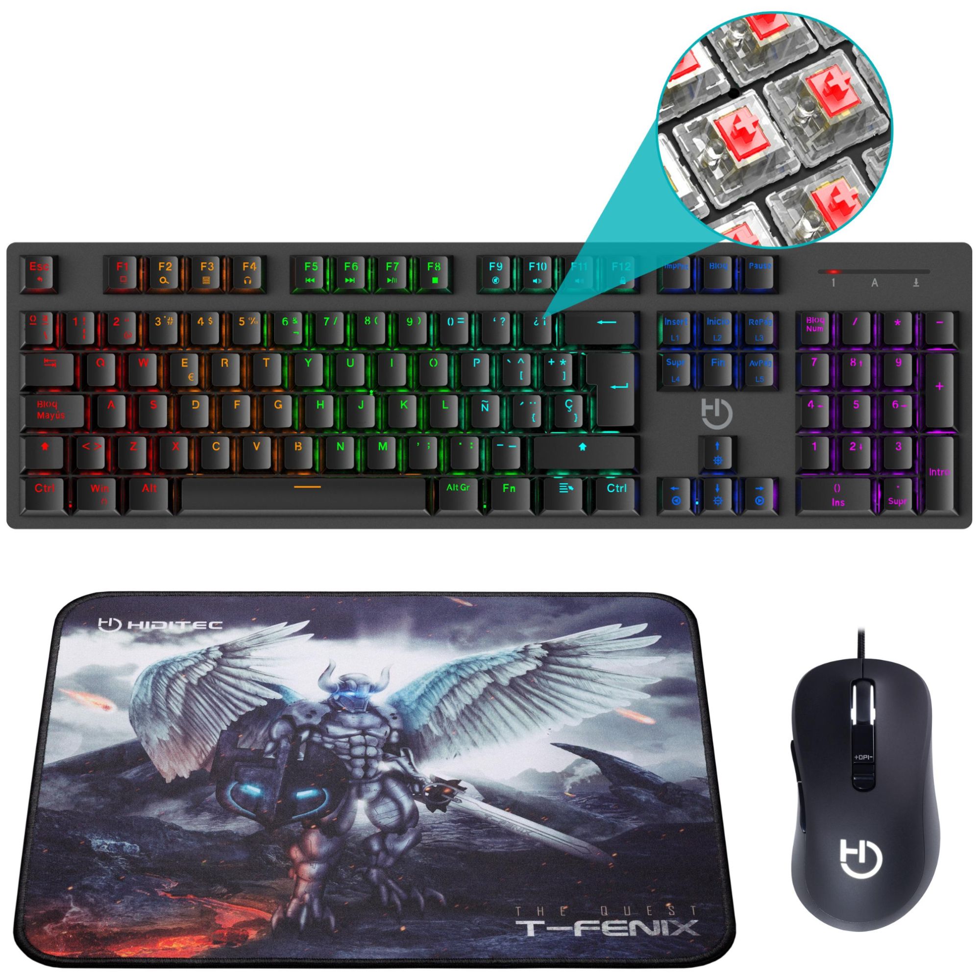 Hiditec GK400 Gaming Keyboard with Mouse - Black