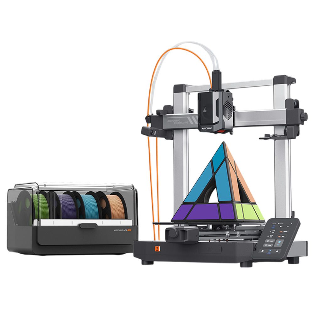 Anycubic Kobra 3 V2 Combo Multicolor 3D Printer, 720p Camera, Automatic Leveling, Filament Dryer, 255x255x260mm